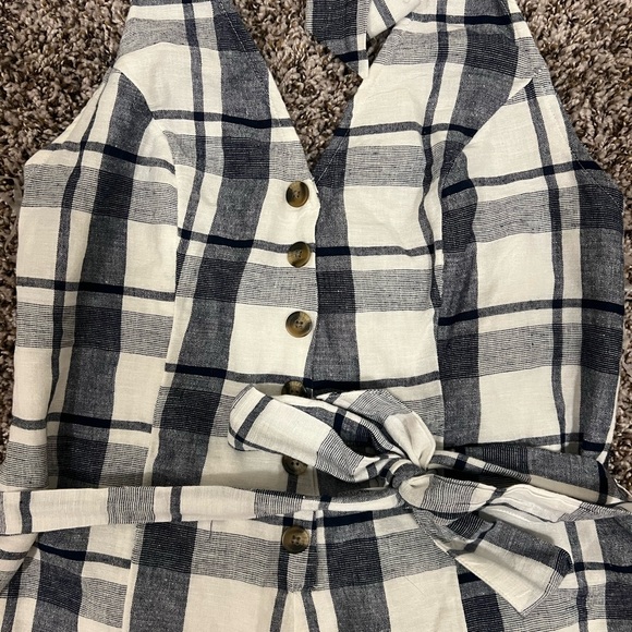 American Eagle outfitters plaid halter top romper - Picture 4 of 7